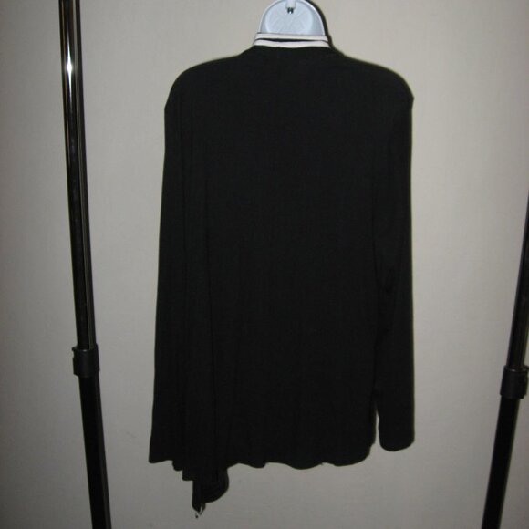 INC Internation Concepts Open Front Cardigan Black & White Sz XL - Picture 5 of 10